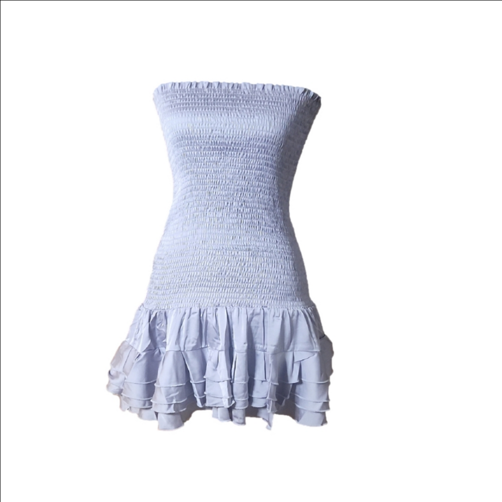 NWT Shug! Lavender Strapless Ruffle Dress, Large
